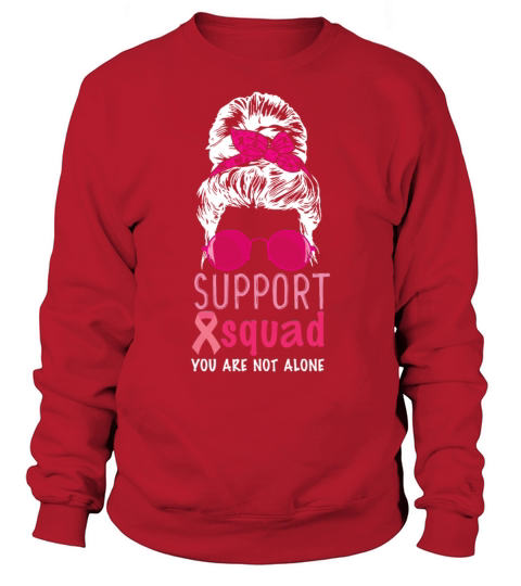 Support Squad Breast Cancer Not Alone Ribbon Pink Sweatshirt Unisex