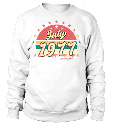 Vintage 1977 July Sweatshirt Unisex
