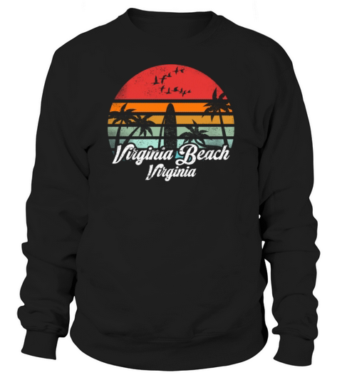 Vintage Virginia Beach Virginia Surfing Retro Surf Sweatshirt Unisex