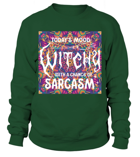 Witchy Sarcasm Quote On a Mandala purple Sweatshirt Unisex