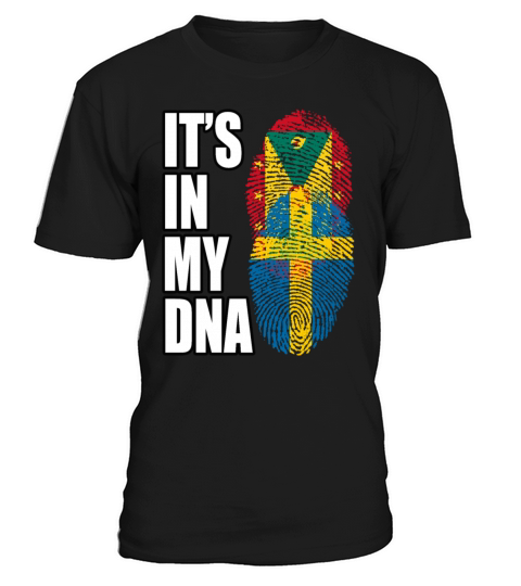 Grenadian And Swedish Mix Heritage DNA Flag T-Shirt Unisex