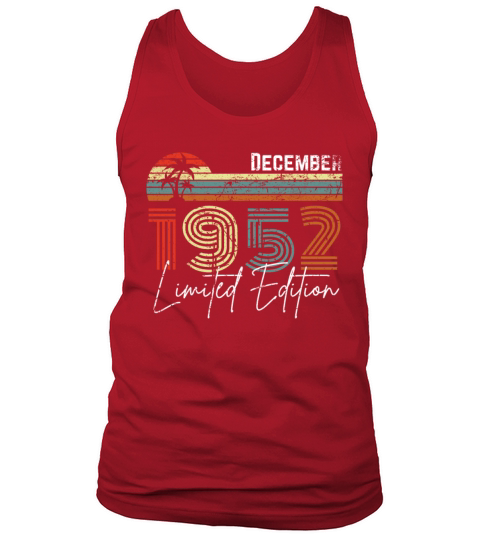 70 Years December 1952 Vintage Limited Edition Tank Top Unisex