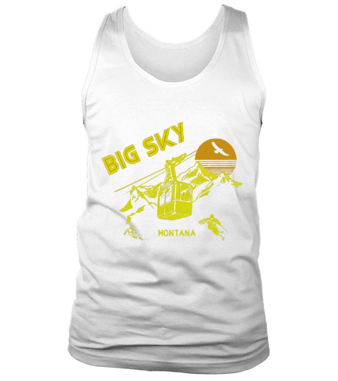 Big Sky Montana T-Shirt Distressed Retro Skiing Tee Tank Top Unisex