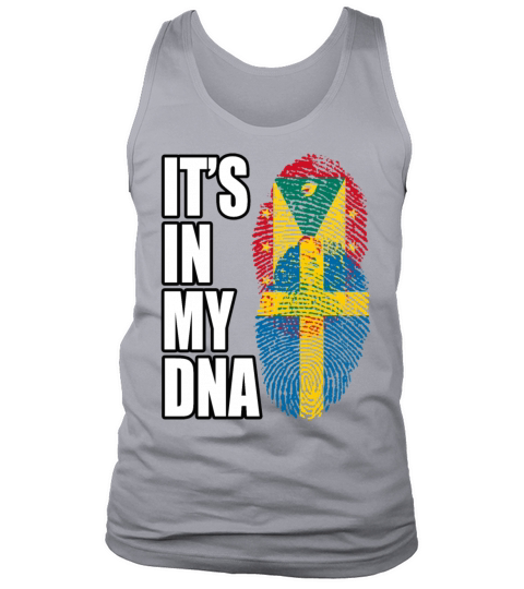 Grenadian And Swedish Mix Heritage DNA Flag Tank Top Unisex