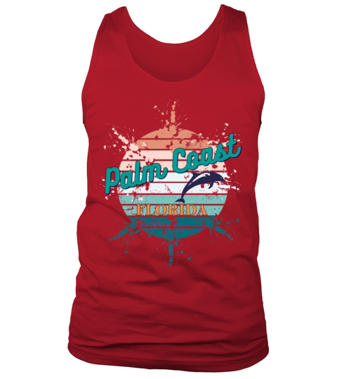 Palm Coast Florida Retro Vintage Exploding Sunset Tank Top Unisex