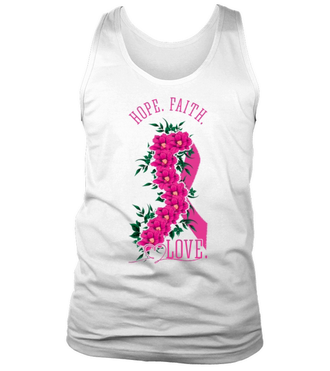 Pink Ribbon Hope Faith Love Breast Cancer Tank Top Unisex