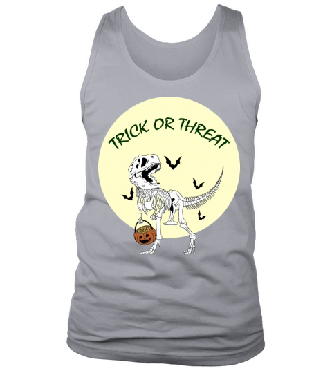 Trex Dinosaur Trick Or Threat Halloween Tank Top Unisex