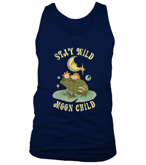 Womens Vintage Cottage Core Moon Child Frog Fall Tank Top Unisex