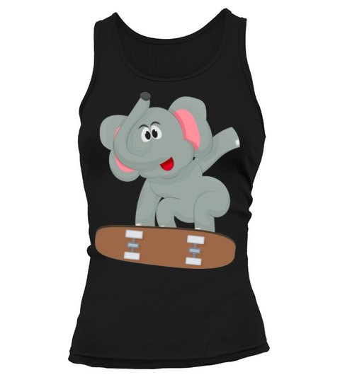 cartoon elephant playing skateboard Tank top Woman