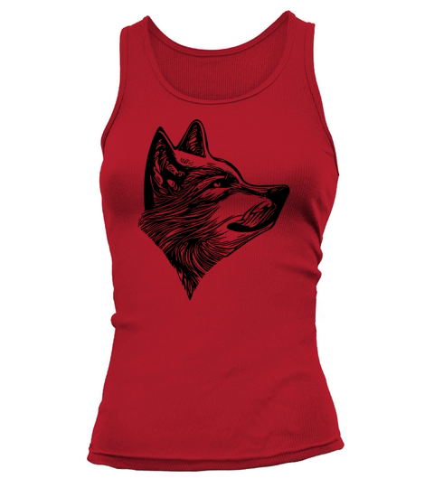 Elegant Vintage Wolf Portrait Tank top Woman