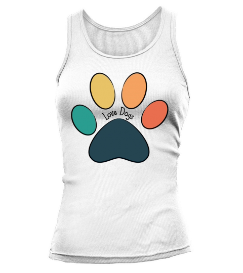 Paw Print Love Dogs Vintage Black Text Tank top Woman