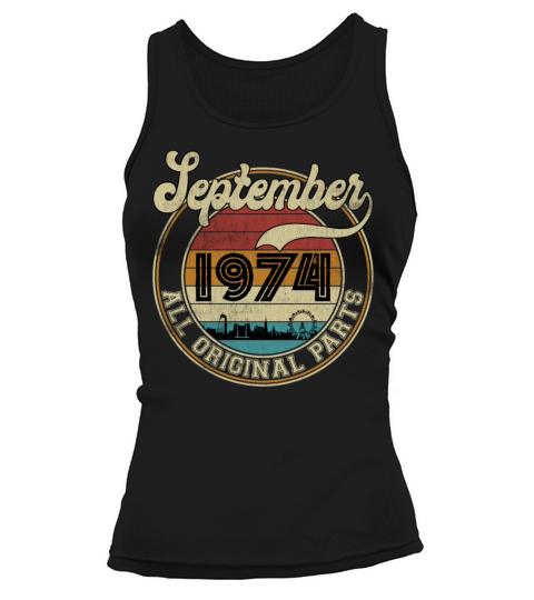 September 1974 All Original Parts Vintage Birthday Tank top Woman