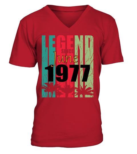 1977 vintage born in June gift V-Neck T-shirt