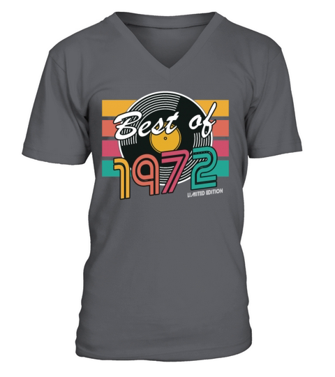 50th birthday vintage 1972 best of 1972 V-Neck T-shirt