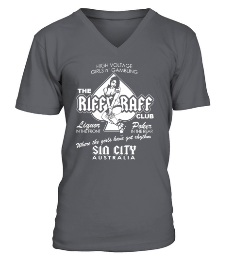 ACDC inspired RIFF RAFF strip club Sin City V-Neck T-shirt