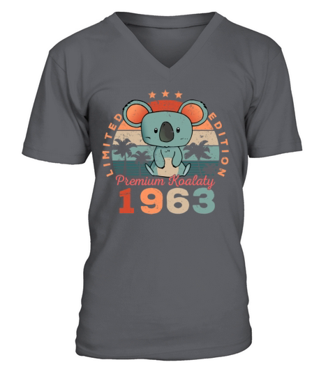 Birth Year 1963 Birthday Gift Koala Bear Koalas V-Neck T-shirt