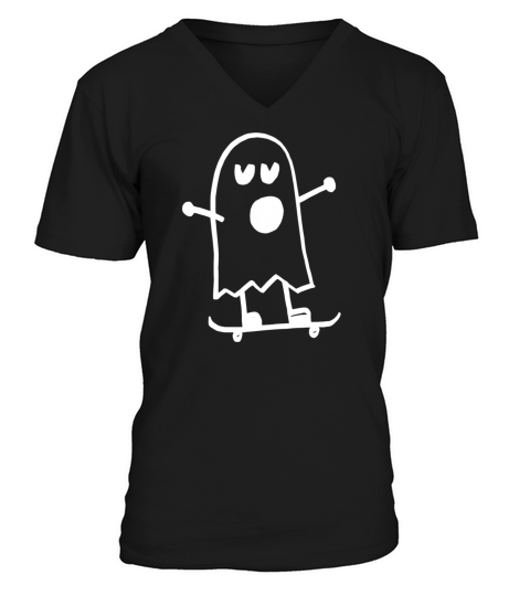 Brand Steinkrone Design Ghost Skateboard V-Neck T-shirt