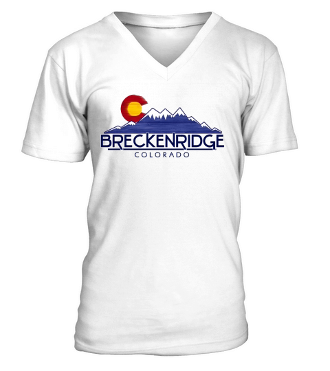 Breckenridge Colorado Wood Mountains V-Neck T-shirt