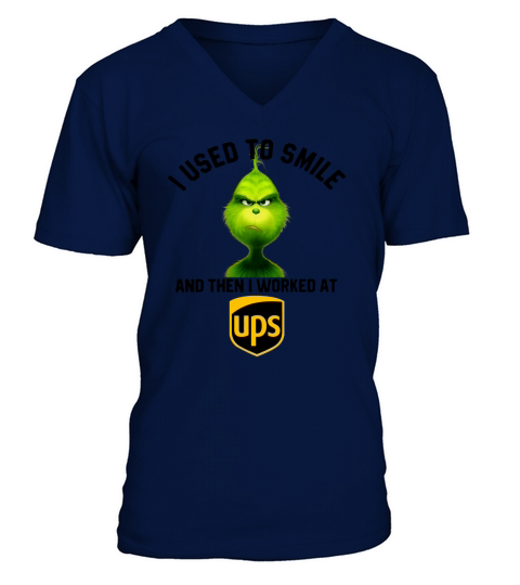 Grinch, ich habe immer gelächelt und dann bei United Parcel Service gearbeitet V-Neck T-shirt