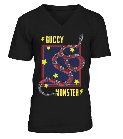 guccy monster V-Neck T-shirt