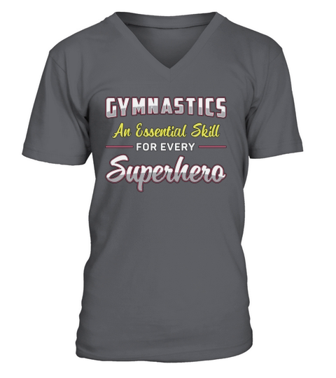 Gymnastics Superhero Acrobat Bars Beam Gymnast V-Neck T-shirt