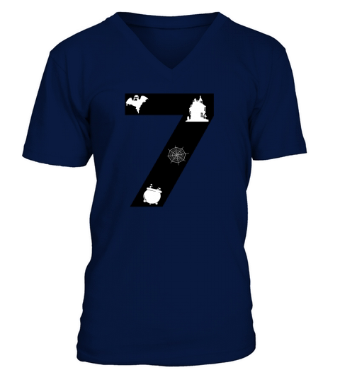 Halloween Alphabets Numbers Clipart 7 V-Neck T-shirt