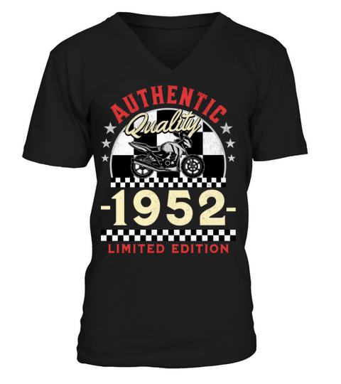 Happy 70th Birthday Biker 70 Years Old Vintage V-Neck T-shirt