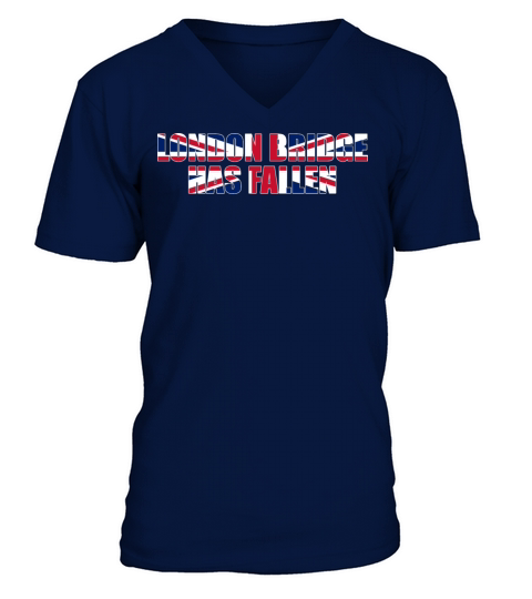 london bridge has fallen rip queen elizabeth V-Neck T-shirt