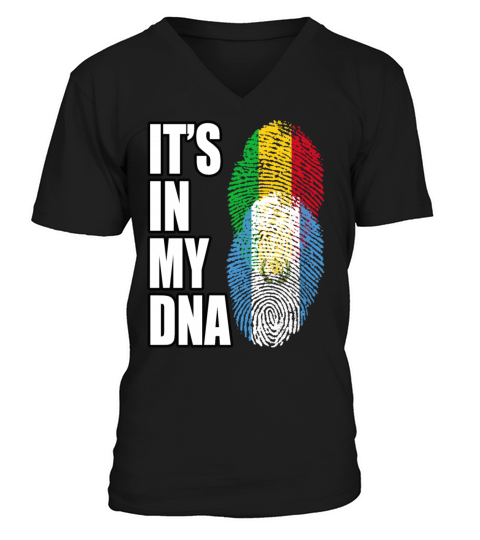 Malian And Guatemalan Mix Heritage DNA Flag V-Neck T-shirt