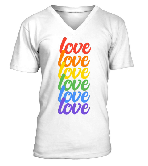Pride Month Love Rainbow V-Neck T-shirt
