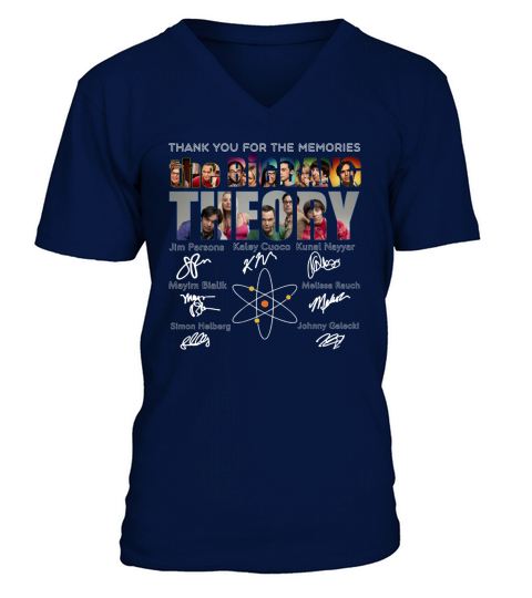 Thank you for the memories The BigBang Theory characters signatures sweater - Unisex Long Sleeve V-Neck T-shirt