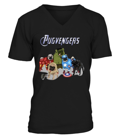 The Pugvengers V-Neck T-shirt
