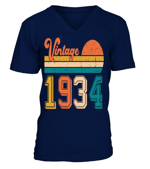 Vintage 1934 birthday gift V-Neck T-shirt