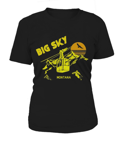Big Sky Montana T-Shirt Distressed Retro Skiing Tee Women's T-Shirt