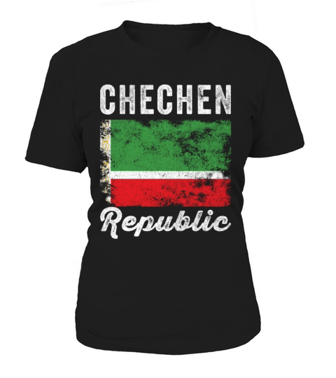 Chechen Republic Flag Distressed Women's T-Shirt