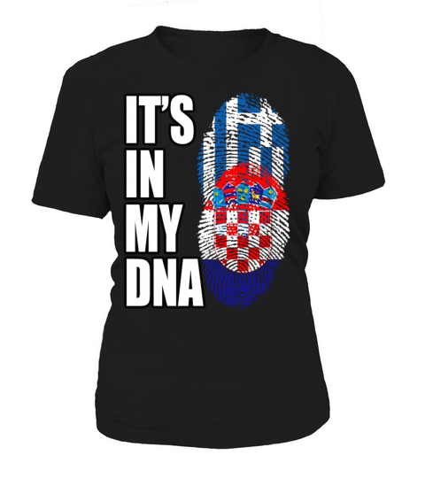 Greek And Croatian Mix Heritage DNA Flag Women's T-Shirt