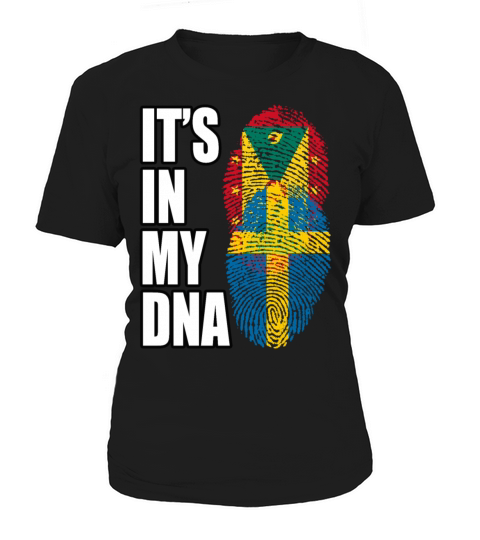 Grenadian And Swedish Mix Heritage DNA Flag Women's T-Shirt
