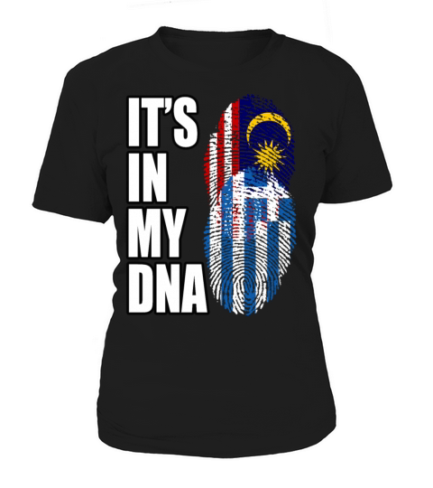 Malaysian And Greek Mix Heritage DNA Flag Women's T-Shirt