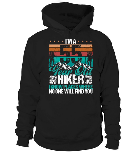 55 Birthday Hikers Vintage Mountains 55 Years Old Hoodie Unisex