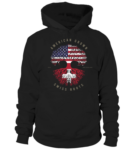 American Grown Swiss Roots Switzerland Flag Hoodie Unisex