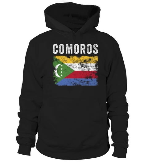 Comoros Flag Distressed - Comoran Flag Hoodie Unisex
