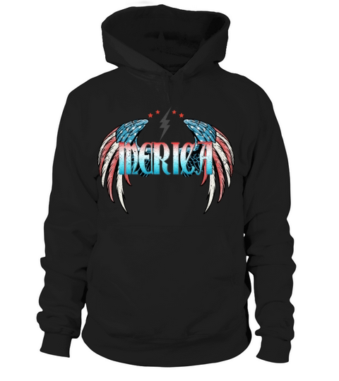 Merica Wings Flag Patriotic July 4th Hoodie Unisex