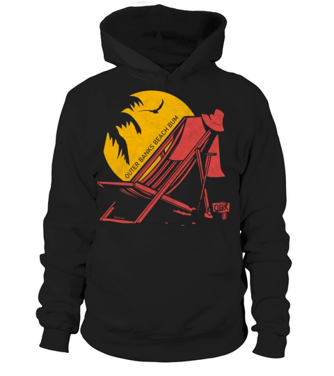 Outer Banks Beach Bum OBX Red Vintage Hoodie Unisex