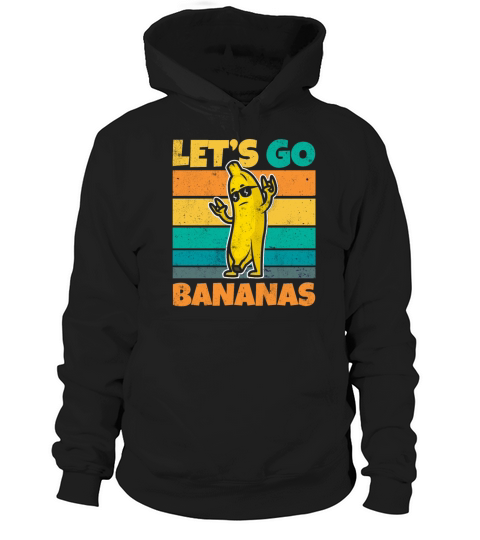 Vintage Lets Bananas Funny Rocker Banana Hoodie Unisex