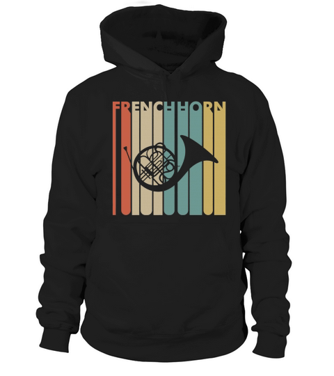 Vintage Style French Horn T shirt Hoodie Unisex