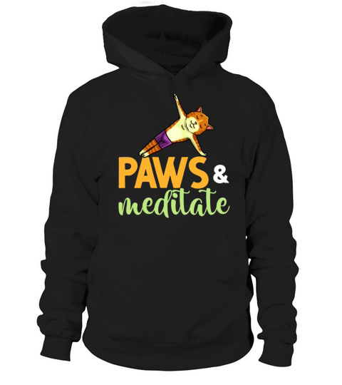 Yoga Cat Beginner Workout Poses Quotes Meditation Hoodie Unisex