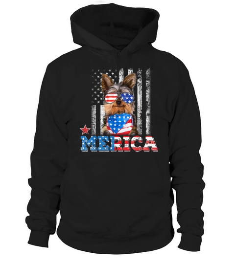 Yorkie 4th of July Yorkshire Terrier America Flag shirt Hoodie Unisex