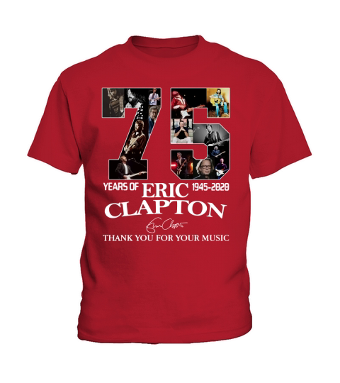 75 Years Of Eric Clapton Signature Thank You For Your Music shirt Kids T-Shirt
