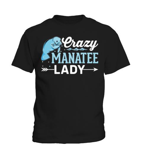 Crazy Manatee Lady - Funny Sea Cows Manatee Lover Kids T-Shirt