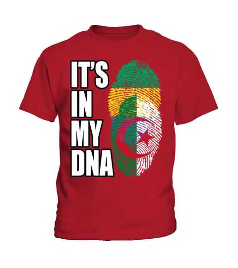 Gambian And Algerian Mix Heritage DNA Flag Kids T-Shirt